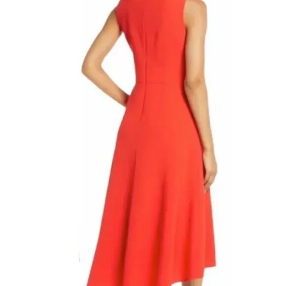 Eliza J Fit & Flare V-Neck Red Dress Size 6 - Like New! - Picture 2 of 4